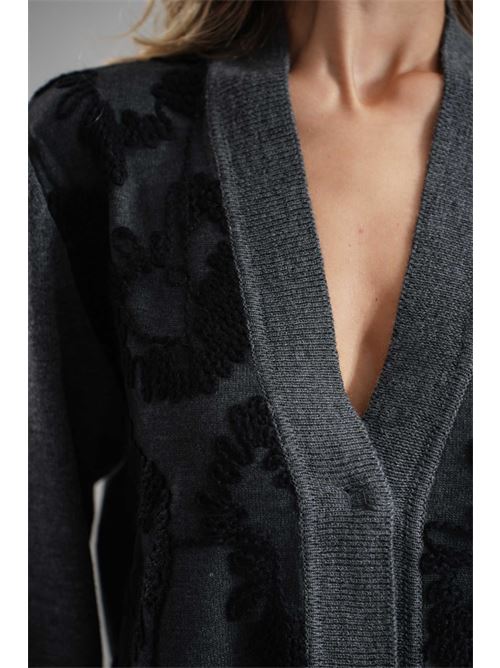Cardigan in misto lana Simona Corsellini | A25CPCRE0101DARK GRAPHITE